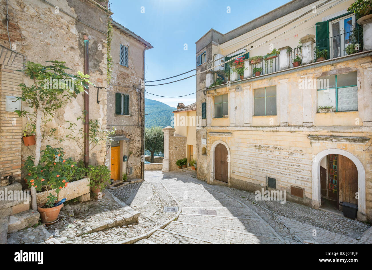 Roccantica, mittelalterliches Dorf in der Provinz Rieti, Latium (Italien) Stockfoto