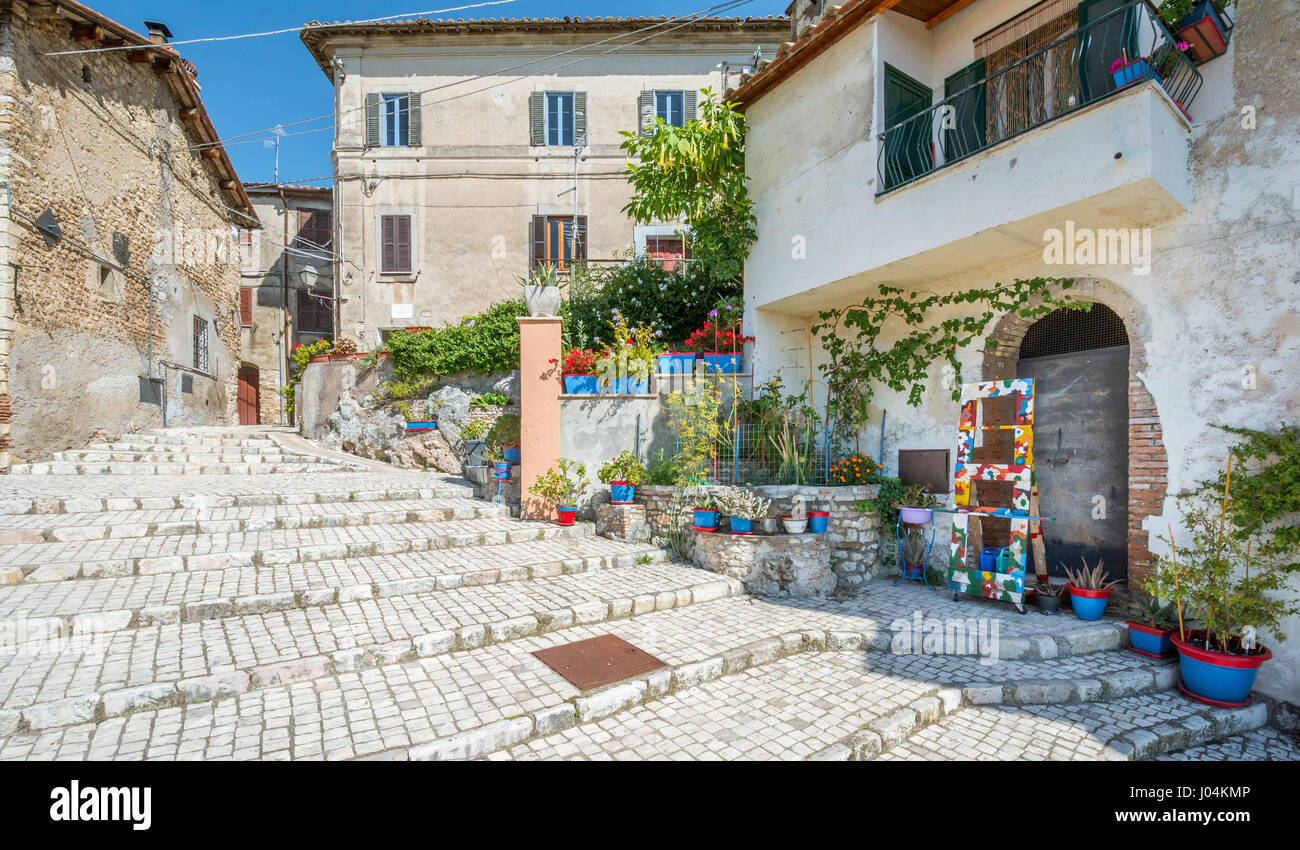Roccantica, mittelalterliches Dorf in der Provinz Rieti, Latium (Italien) Stockfoto
