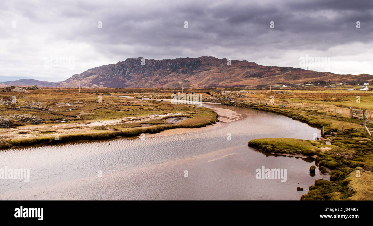 Moor- und Berg bei arisaig in den westlichen Highlands von Schottland. Stockfoto