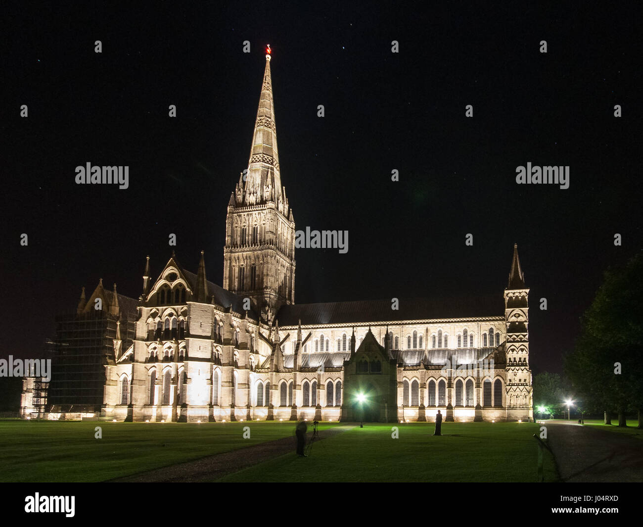 Salisbury, England, Großbritannien - 18 August, 2012: Die mittelalterliche Kathedrale in Salisbury, Wiltshire. Stockfoto