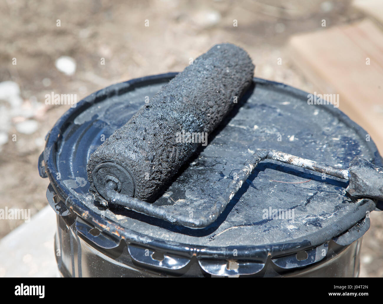 Eine Walze mit Stiftung-Beschichtung Stockfoto