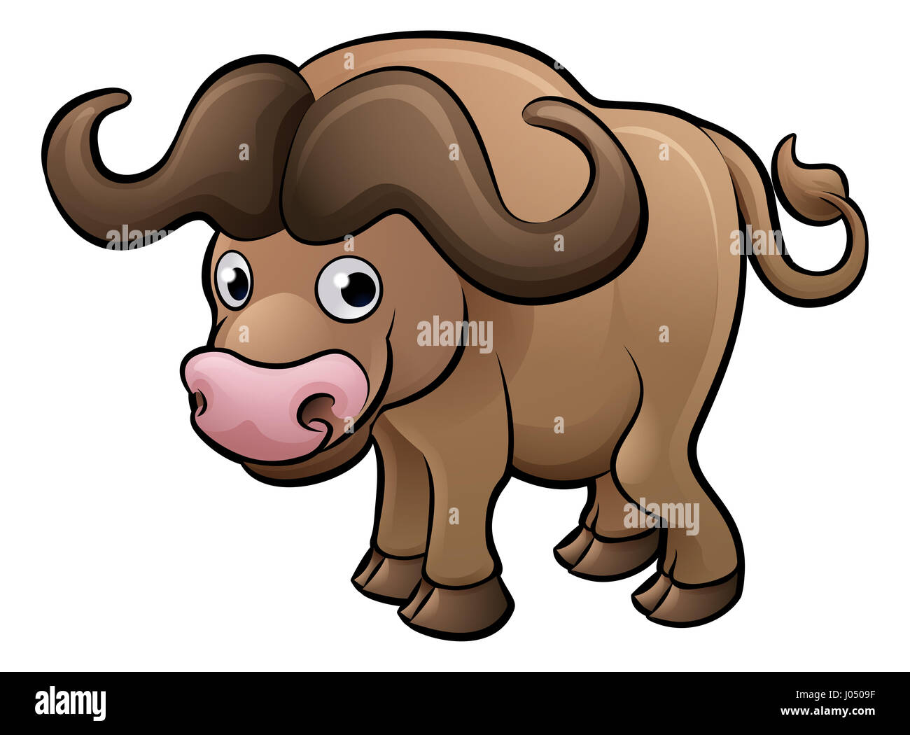 Eine Comicfigur Bison Safari Tiere Stockfoto