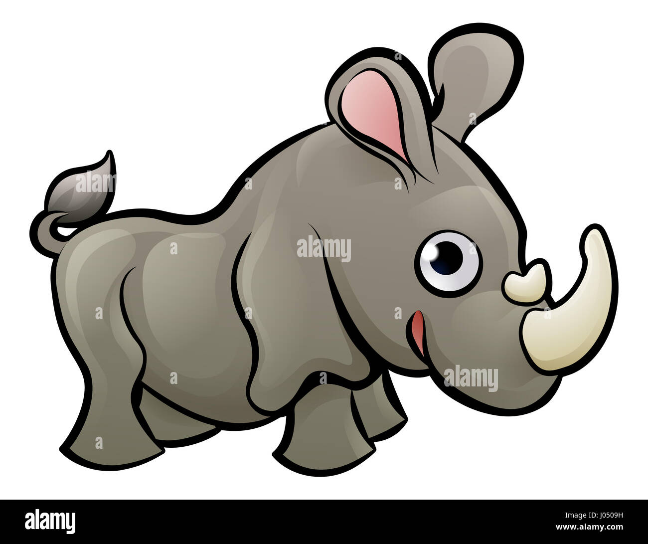 Ein Nashorn Safari Tiere Comic-Figur Stockfoto