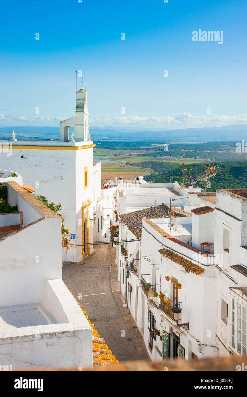 Vejer De La Frontera, weißen Dörfer Andalusiens, Pueblos Blancos, Provinz Cádiz, Spanien Stockfoto