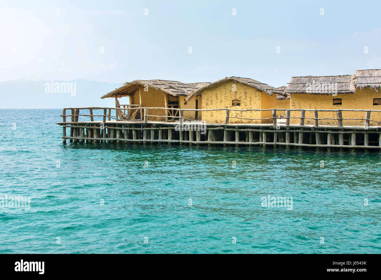 Museum auf dem Wasser, Bucht der Knochen in der Nähe von Ohrid Mazedonien Stockfoto