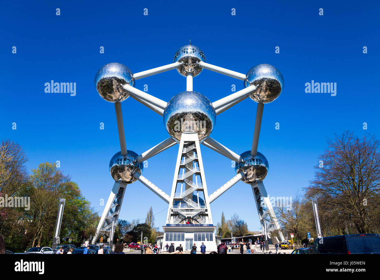 Atomium Exterieur für die Weltausstellung 1958 Brüssel von André Waterkeyn und den Architekten André und Jean Polak, Heysel Plateau, Brüssel, Belgien Stockfoto