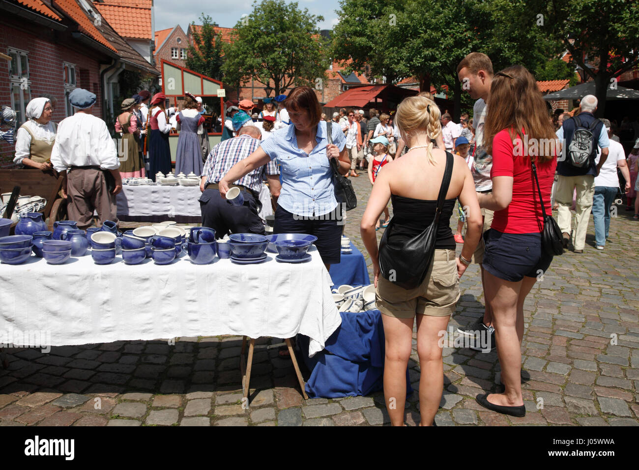 Festival Alte Handwerkerstrasse in der alten Stadt Lüneburg, Lüneburg, Niedersachsen, Deutschland Stockfoto
