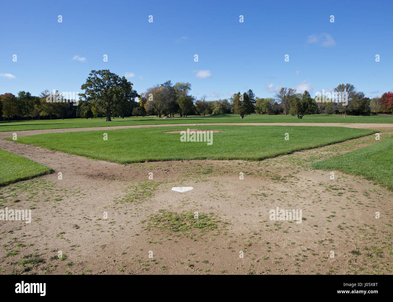 Foto von Outdoor-Baseball-Feld. Stockfoto