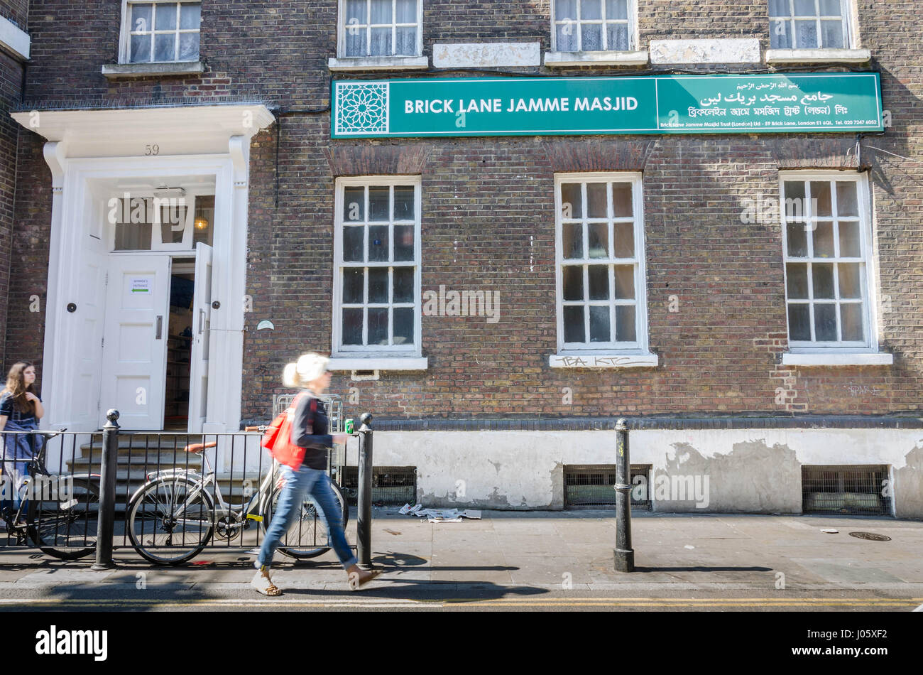 Brick Lane Jamme Masjid - ein Ort der Anbetung für Anhänger des Islam glauben. Stockfoto