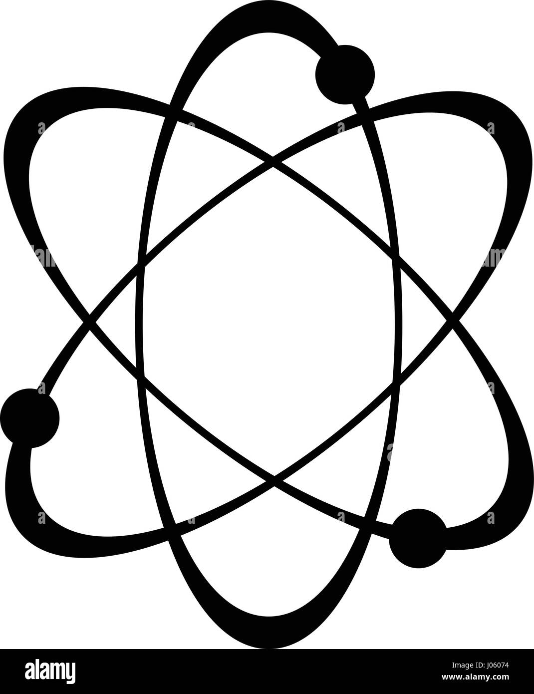 Atom-Symbol im trendigen flachen Stil isoliert auf weißem Hintergrund. Atom-Symbol für Ihre Website-Design, Logo, app, UI. Stock Vektor