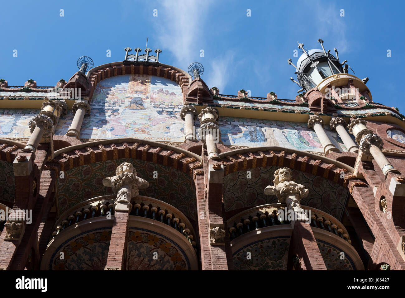 Außenseite des Palau De La Musica Catalana, Barcelona-Spanien-Europa-EU Stockfoto