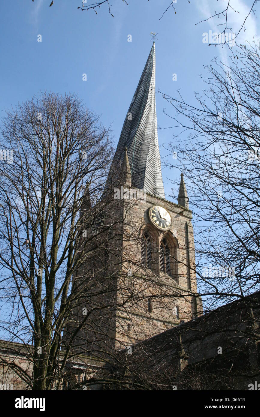 Chesterfield-Pfarrkirche Stockfoto