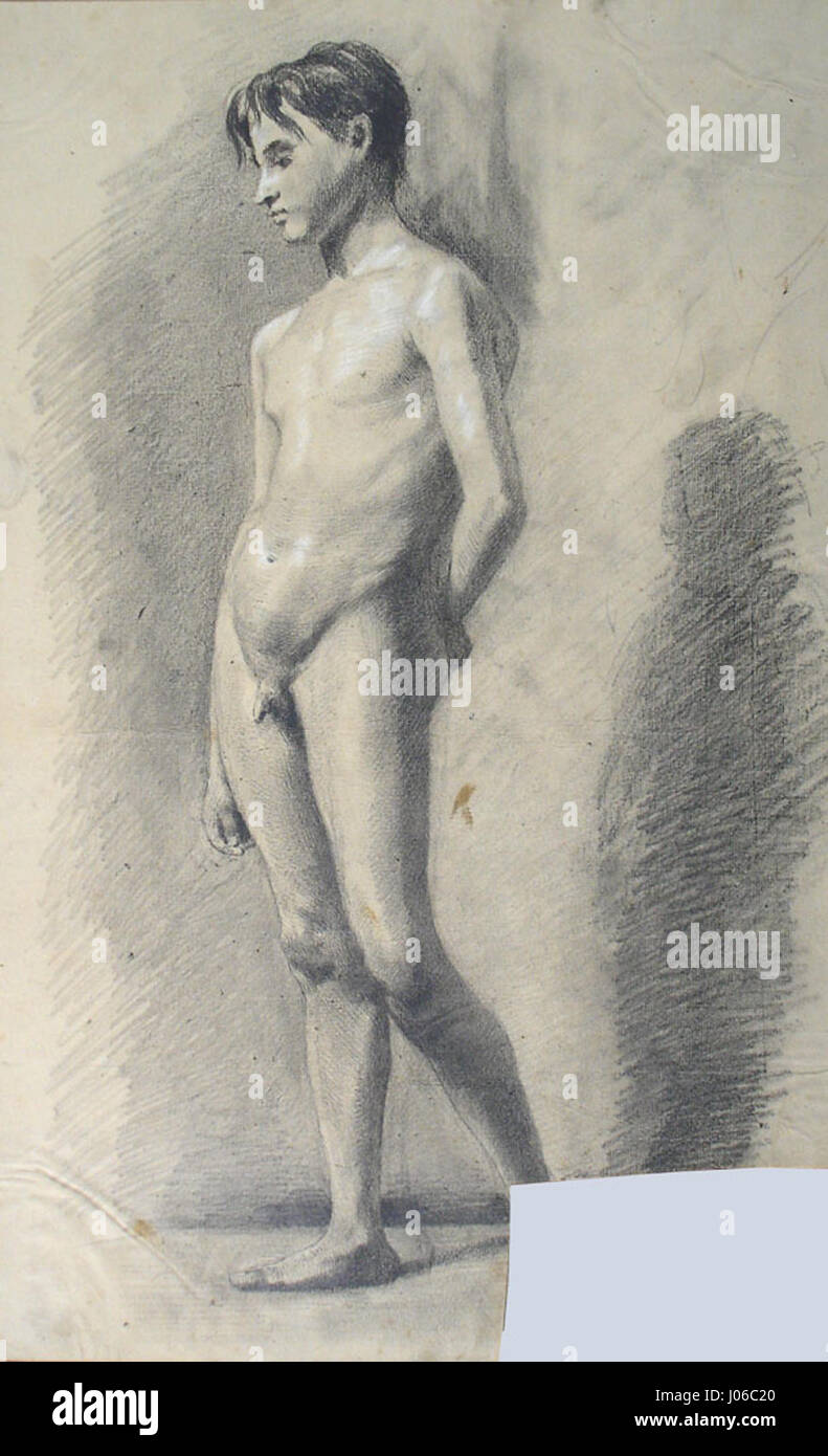 Justin Kerners unbenannte Arbeit beschäftigt sich mit Themen der Melancholie und Introspektion durch subtile Verwendung von Farbe und Form. Das Gemälde weckt ein Gefühl der stillen Besinnung, typisch für Kerners introspektiven Stil. Stockfoto