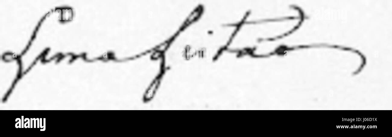 Die Assinatura de Lima Leitão ist ein historisches Unterschriftendokument aus dem 19. Jahrhundert, das die Bedeutung formaler Dokumente für die Regierungsführung und das kulturelle Erbe in Portugal während dieser Zeit verdeutlicht. Stockfoto