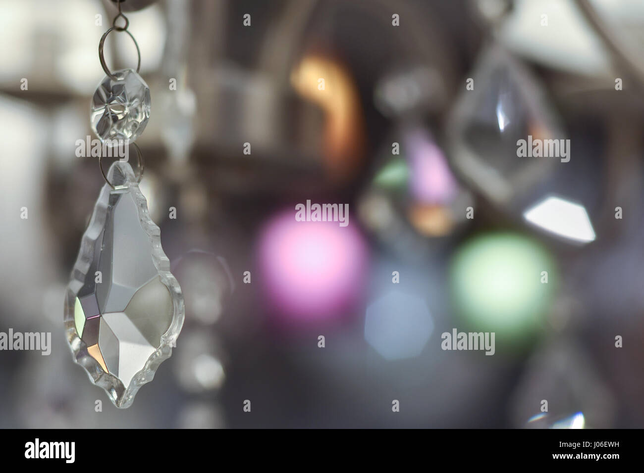 Details zu einem Kristall-Lampenschirm Stockfoto