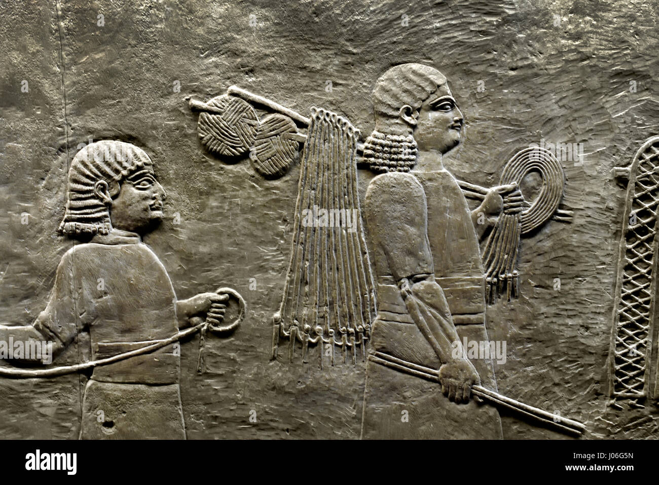 Die königliche Löwen jagen König Assurbanipals aus Nord-Palast von Ninive 645-635 v. Chr. Mesopotamien Irak Assyrien (König Assurbanipal oder Ashshurbanipal, Sohn von Esarhaddon und der letzte starke König des neuassyrischen Reiches (934 – 609 v. Chr.) Details Stockfoto