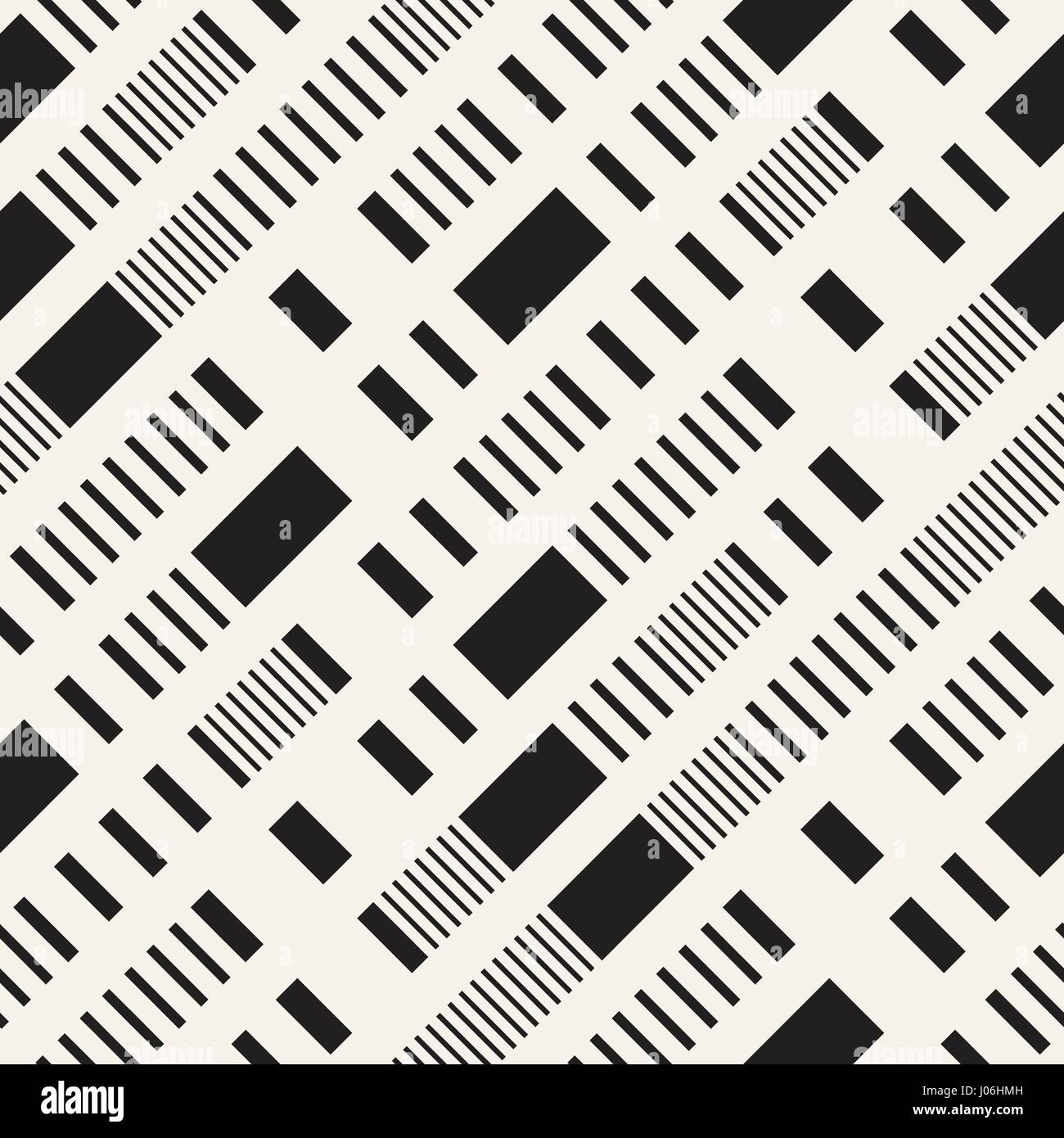 Schwarz / weiß unregelmäßige gestrichelt Muster. Abstraktes Vektor nahtlose Hintergrund Stock Vektor