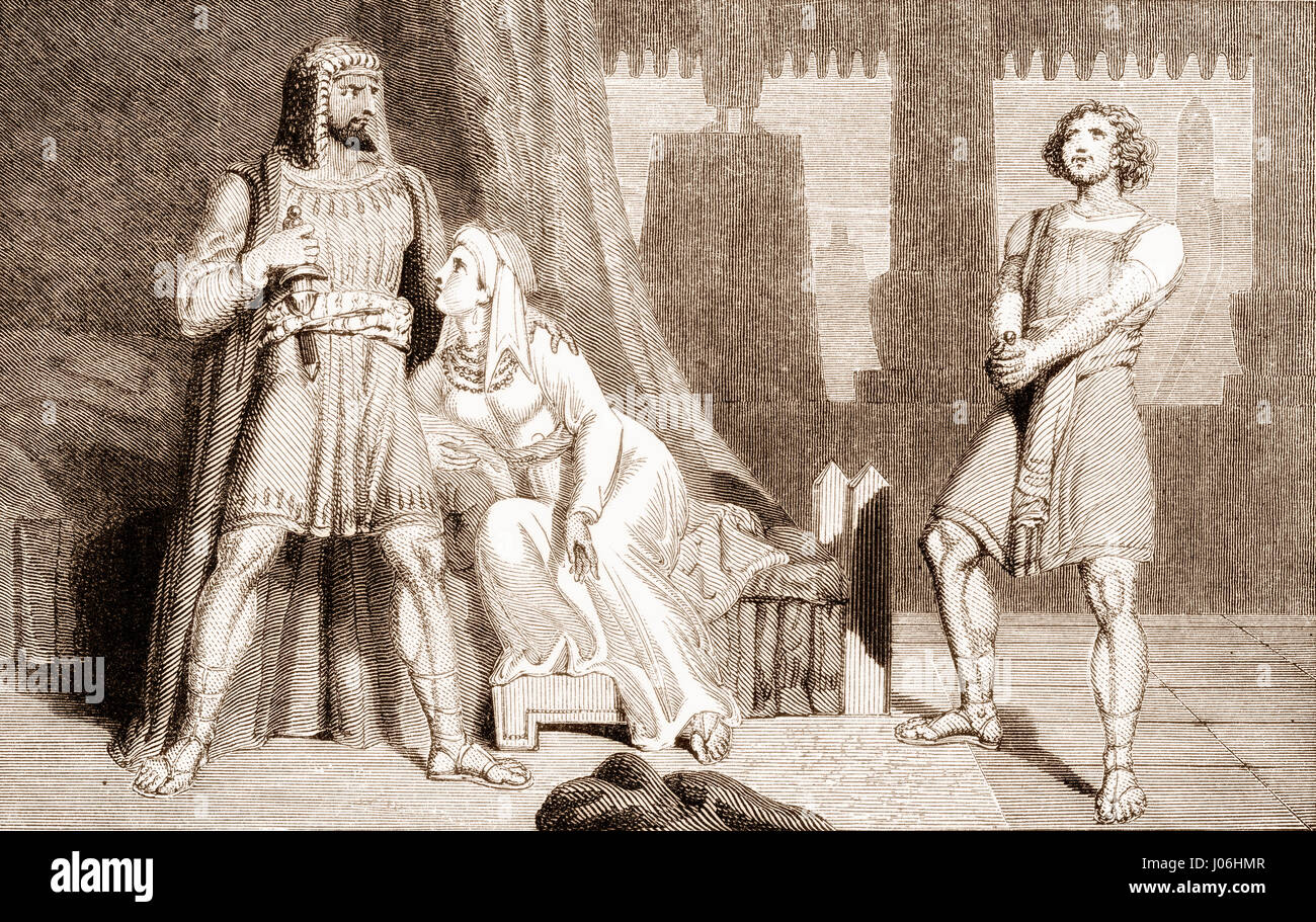 Joseph von Potiphars Frau, Buch Genesis, altes Testament, hebräische Tanach beschuldigt Stockfoto