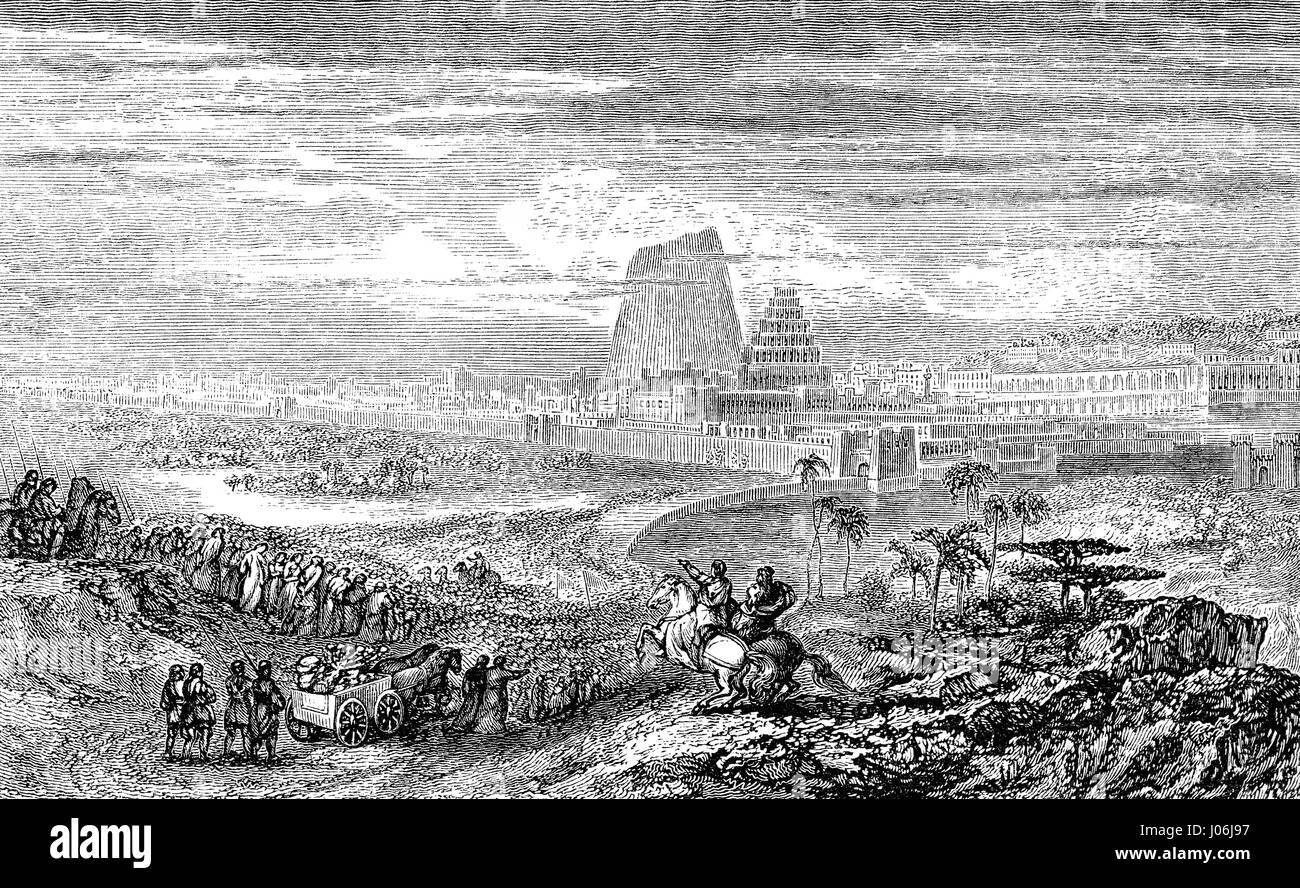 Die babylonische Gefangenschaft oder babylonischen Exil, altes Testament, hebräische Tanach Stockfoto