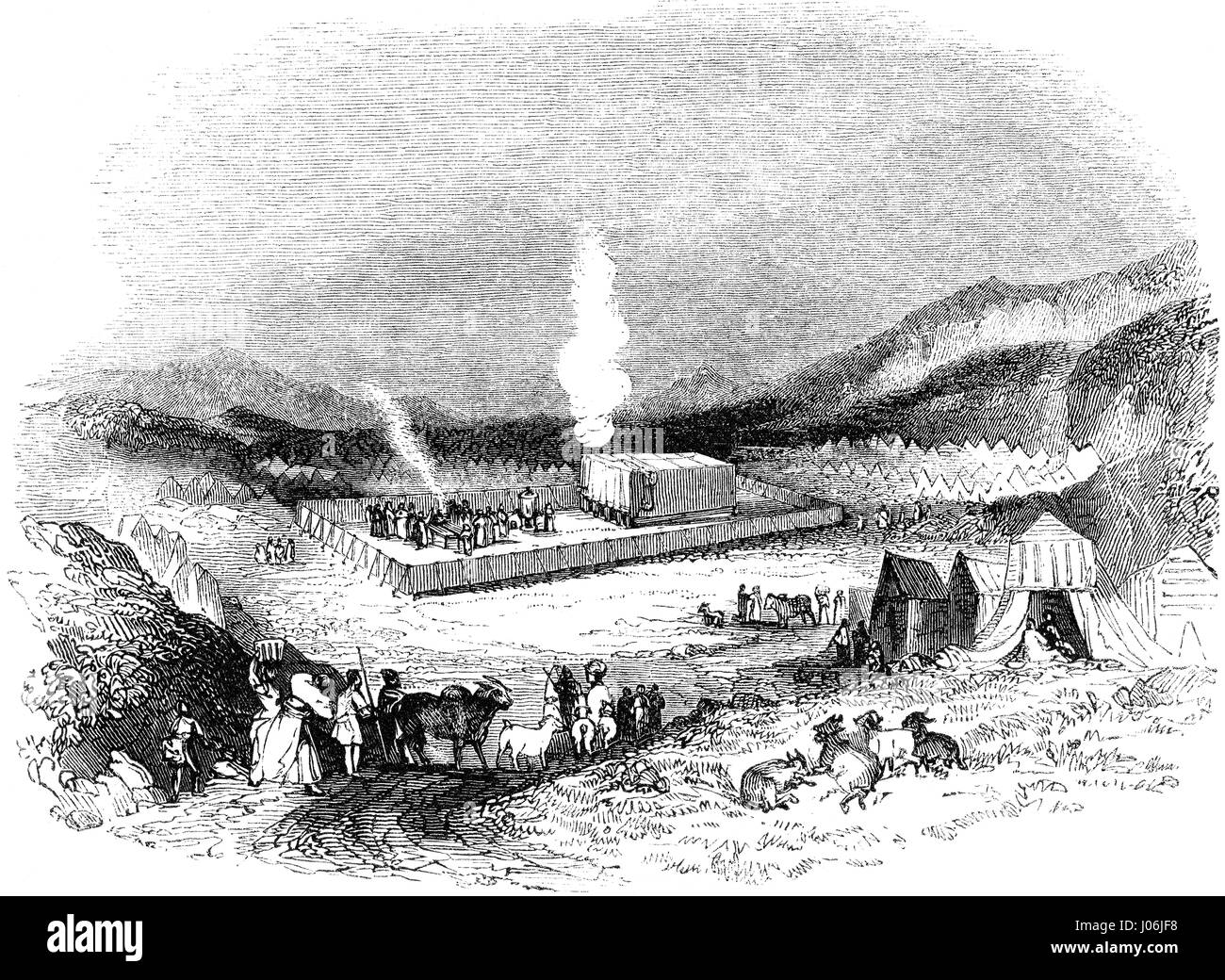 Hütte in der Wildnis, Buch Exodus, altes Testament, hebräische Tanach Stockfoto
