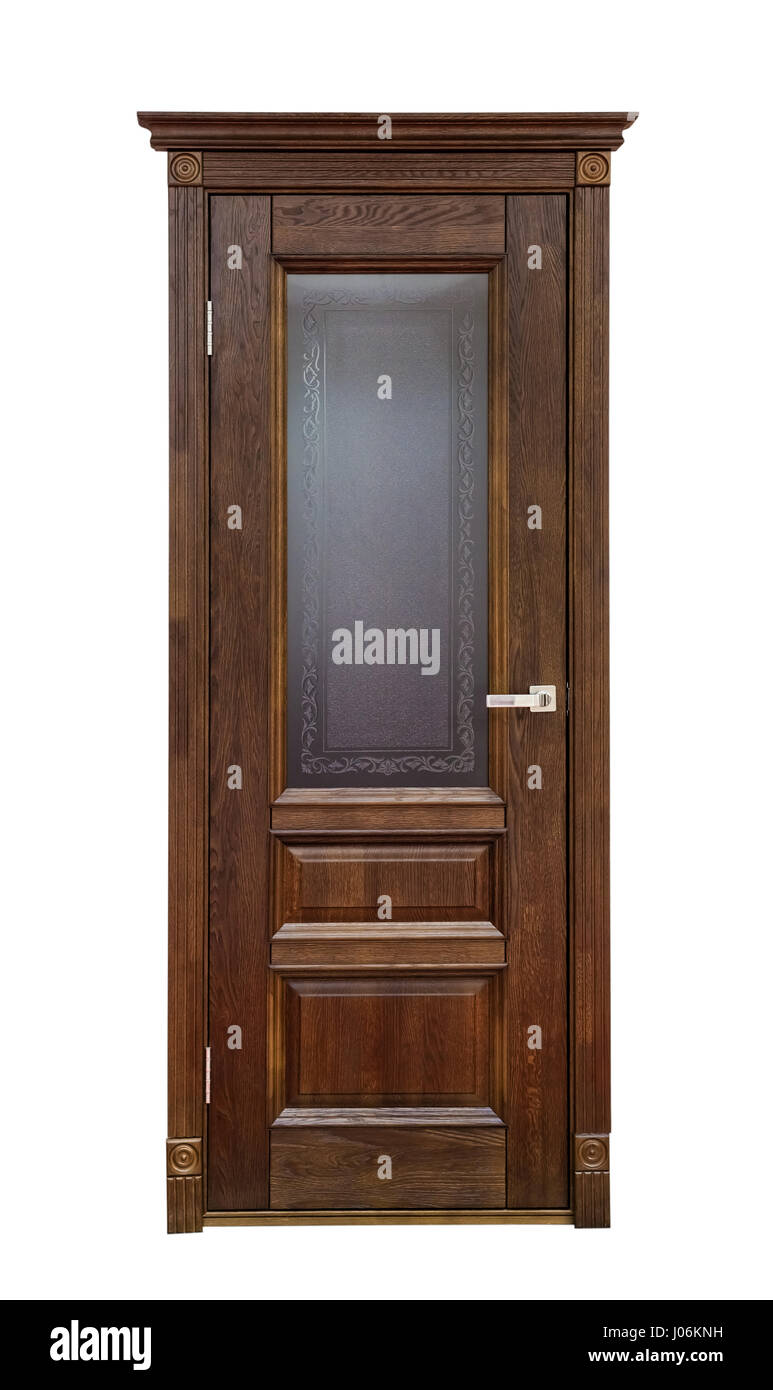 Braune Tür isoliert Stockfoto