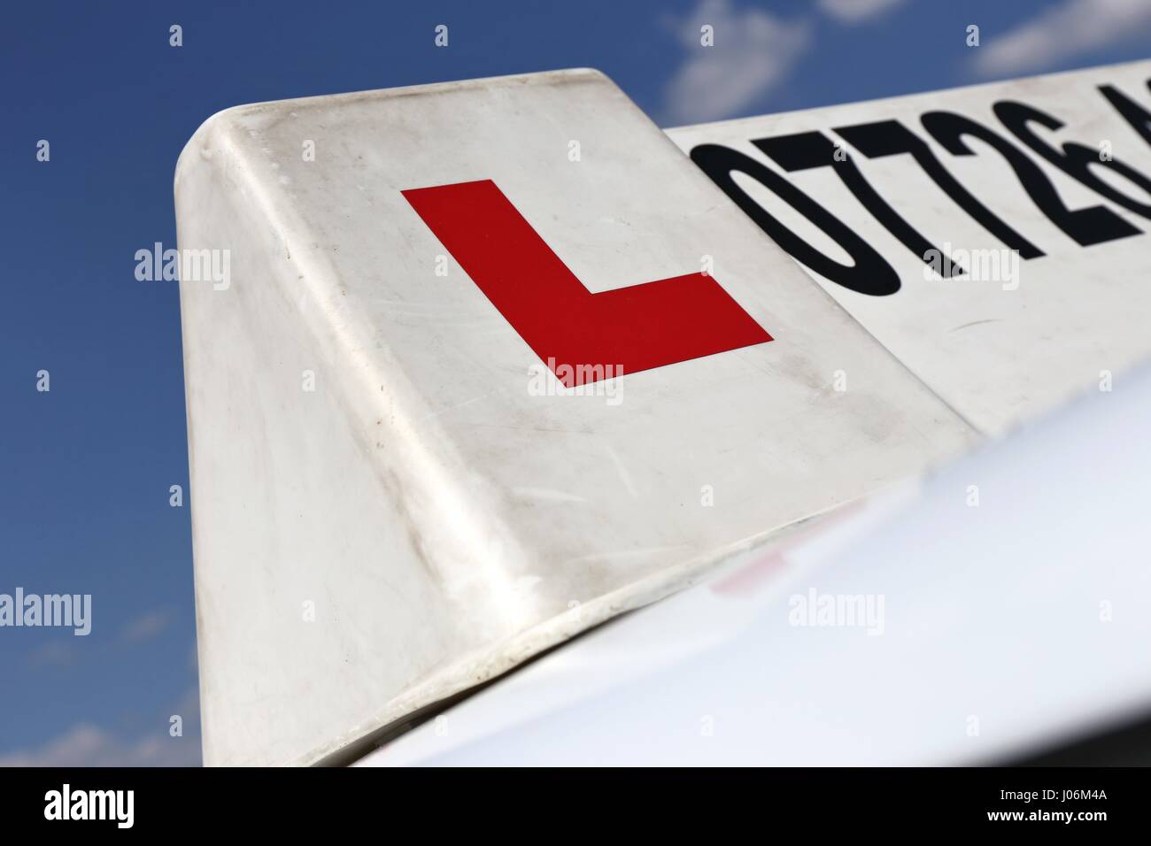 Britische driving School Autokennzeichen Stockfoto