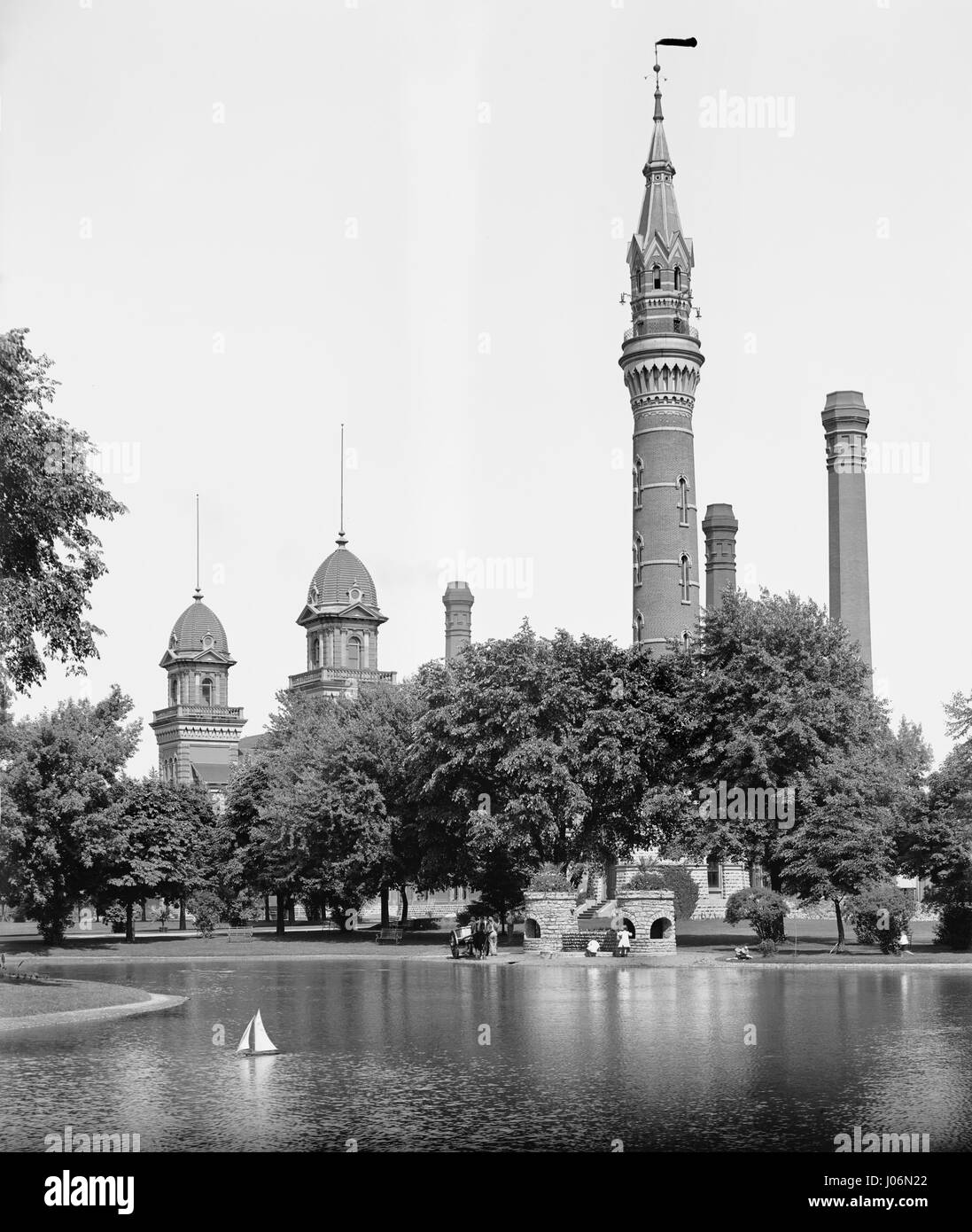 Türme, Wasser Werke Park, Detroit, Michigan, USA, Detroit Publishing Company, 1910 Stockfoto