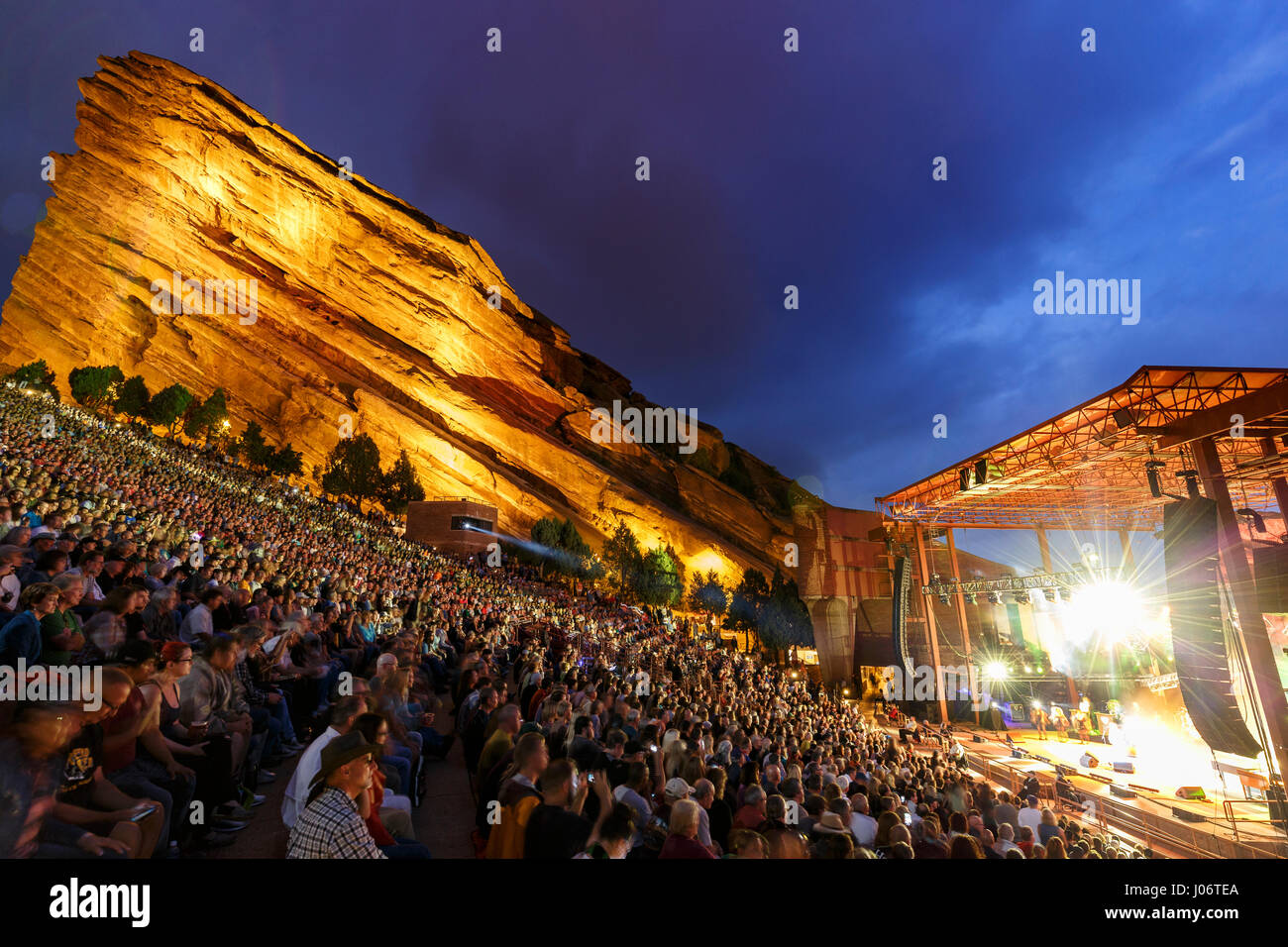 Konzert, Red Rocks Amphitheatre, Morrison (in der Nähe von Denver), Colorado USA Stockfoto