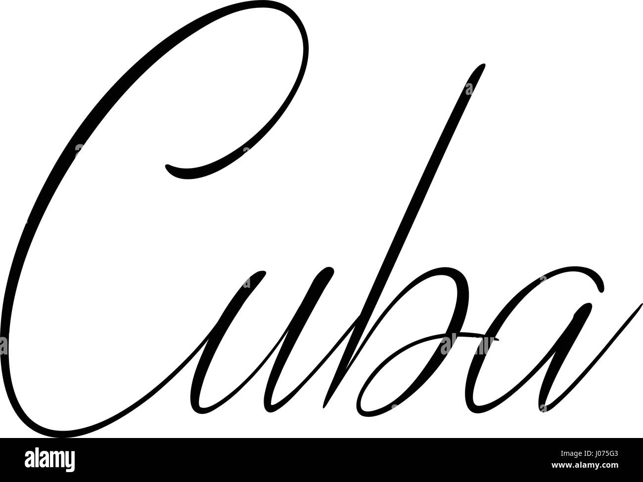 Kuba Text Zeichen Abbildung auf weißen bachground Stock Vektor