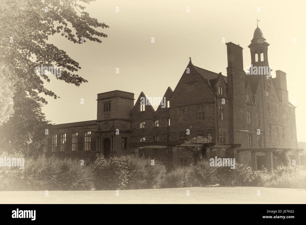 Rufford Abtei Country Park-Sepia-Bilder Stockfoto