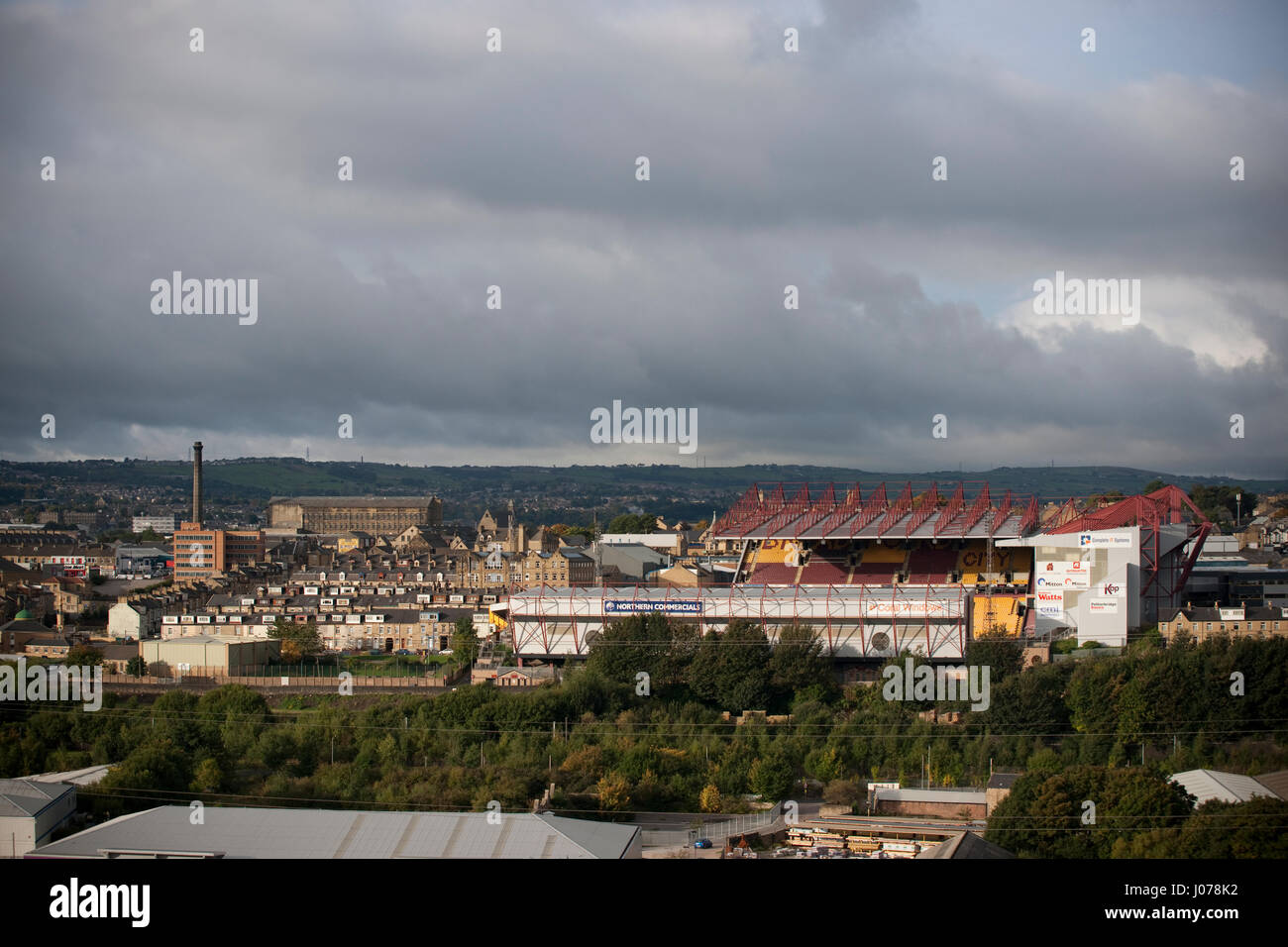 Tal-Parade, Bradford City AFC Fußballplatz und Stadion, Bradford, West Yorkshire, England, Vereinigtes Königreich Stockfoto