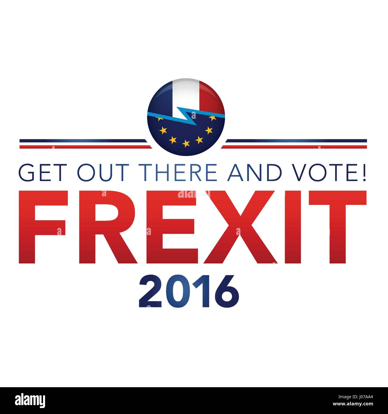 FREXIT Entscheidung Frankreichs EU verlassen Stock Vektor