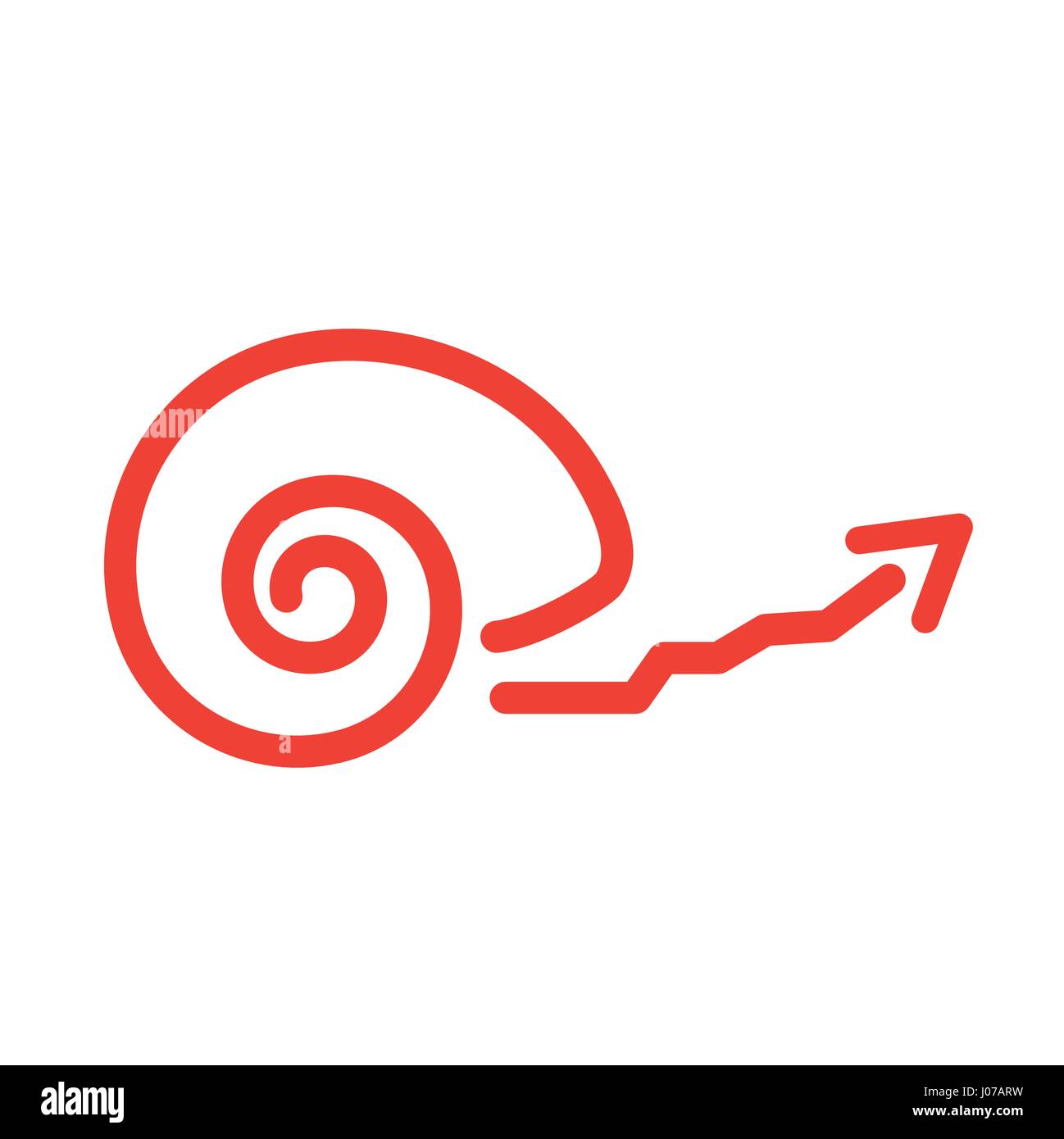 Schnecke Symbol mit Pfeil Darstellung langsames Wachstum Stock Vektor