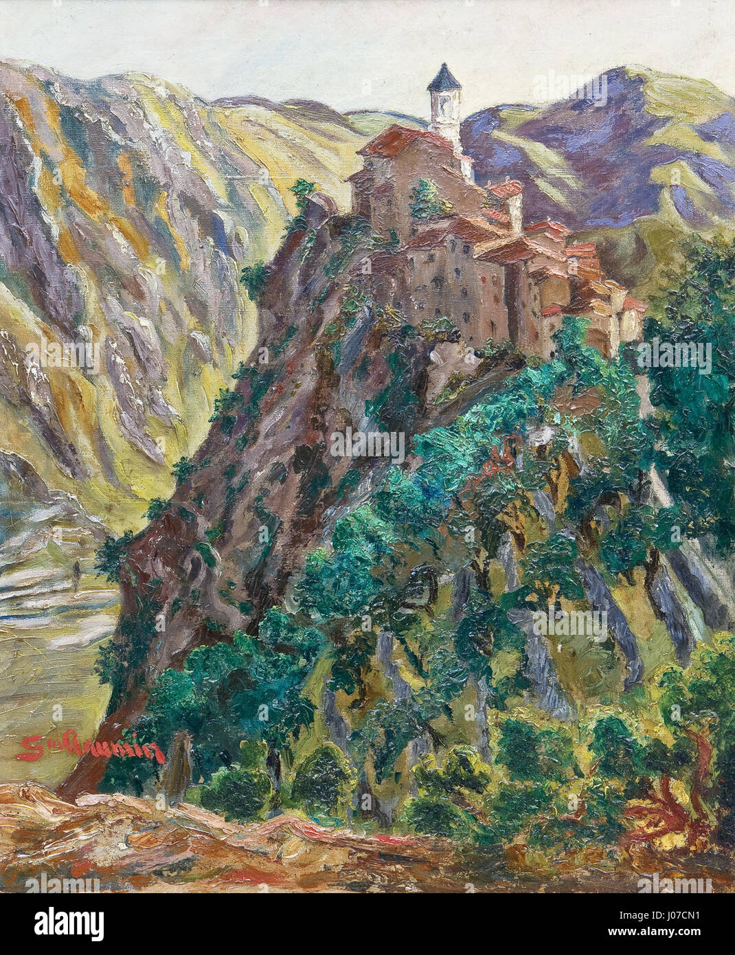 JeanBaptisteArmand Guillaumin Felsenlandschaft Mit Häuserkette