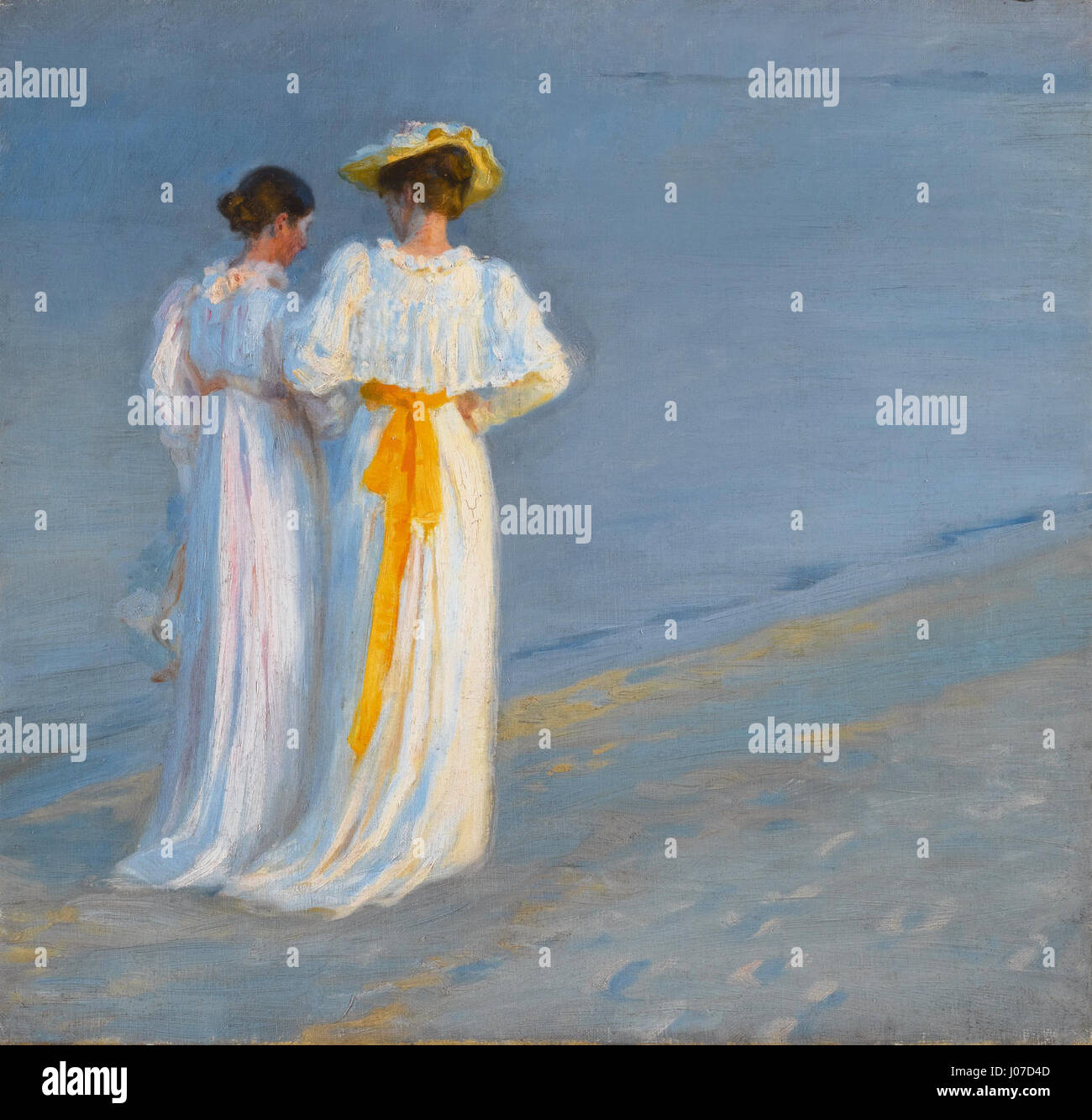 Peder Severin Krøyer - Anna Ancher Og Marie Krøyer På Stranden Ved Skagen Stockfoto