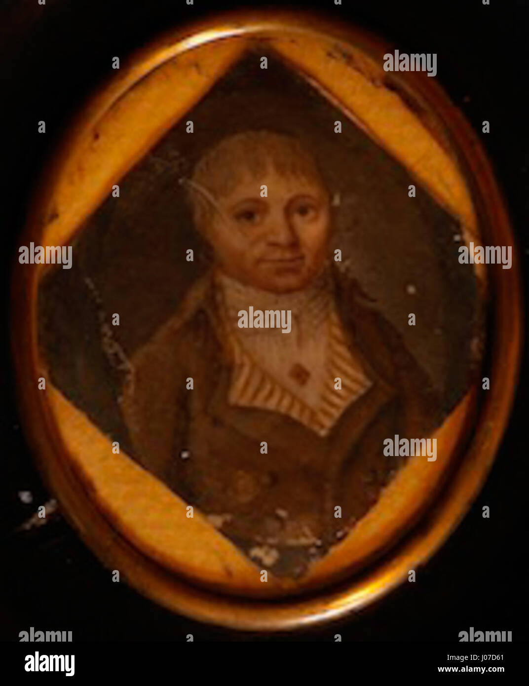 Das Porträt von Yver, Mitglied des französischen Parlaments, gibt einen historischen Einblick in die französische politische Szene. Das Kunstwerk spiegelt den Stil dieser Zeit wider und dient als wichtiges Dokument politischer Persönlichkeiten im Frankreich des frühen 19. Jahrhunderts. Stockfoto