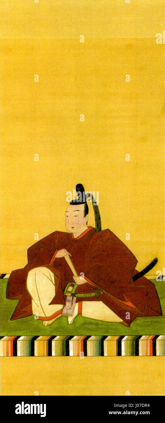 Kyogoku Takamochi war ein prominenter Samurai der Heian-Zeit, bekannt für seine Beiträge zur Kultur und Geschichte Japans. Sein Vermächtnis umfasst seine Teilnahme an politischen Veranstaltungen und die Entwicklung des Kyogoku-Clans. Stockfoto