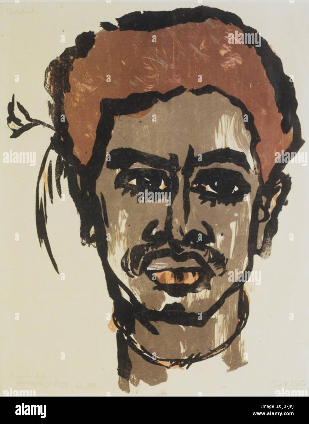 Emil Noldes Südsee-Insulaner II ist ein markantes Stück, das im Brooklyn Museum untergebracht ist. Nolde, ein deutsch-dänischer Maler, ist für seine kräftigen Farben und seine emotionale Intensität bekannt. Stockfoto