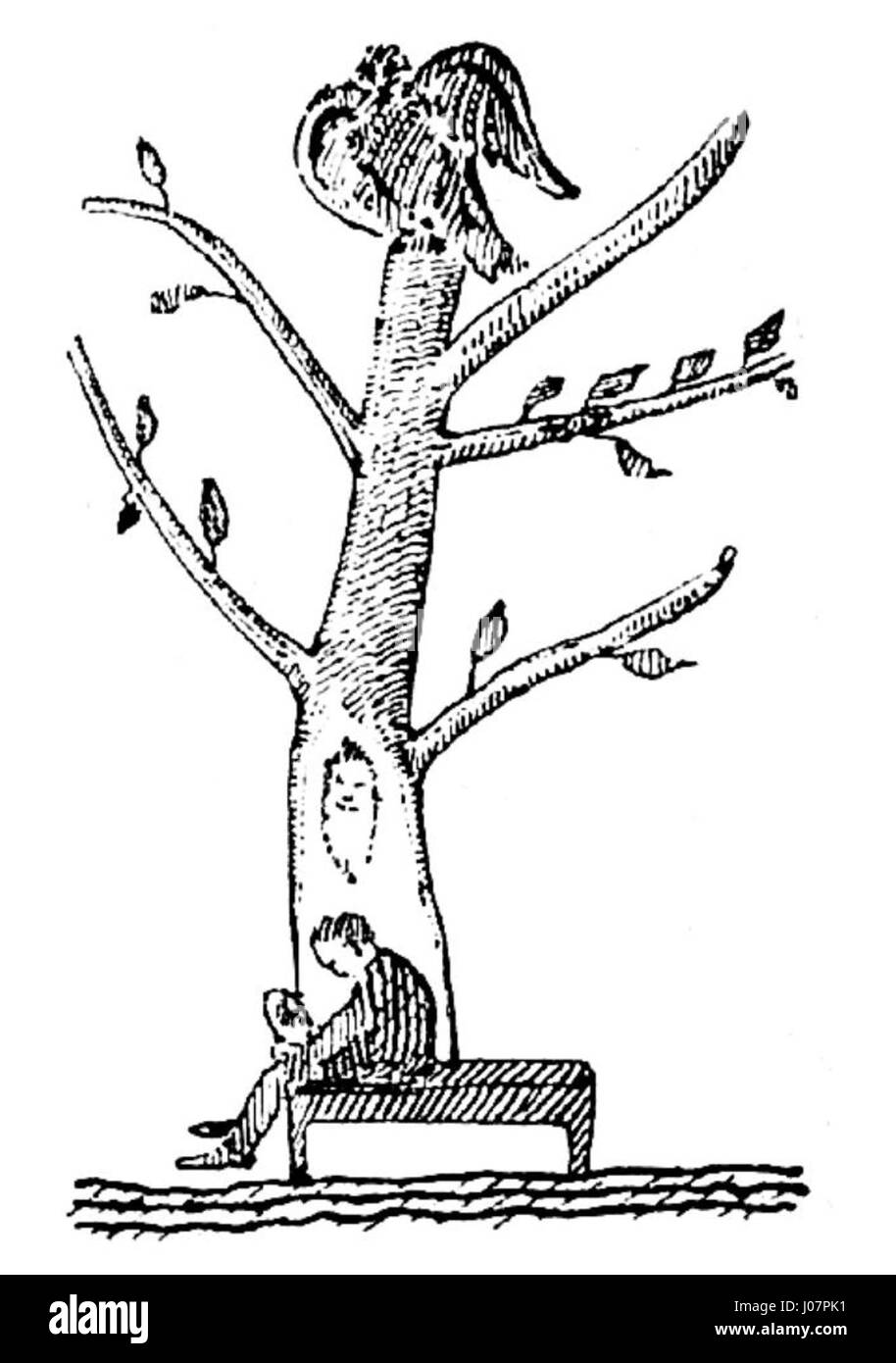 „Monumentul lui Eminescu“ von Tonitza stellt sich das Denkmal des rumänischen Dichters Mihai Eminescu vor. Die Darstellung des Künstlers fängt das Erbe und die kulturelle Wirkung des Dichters in Rumänien ein. Stockfoto