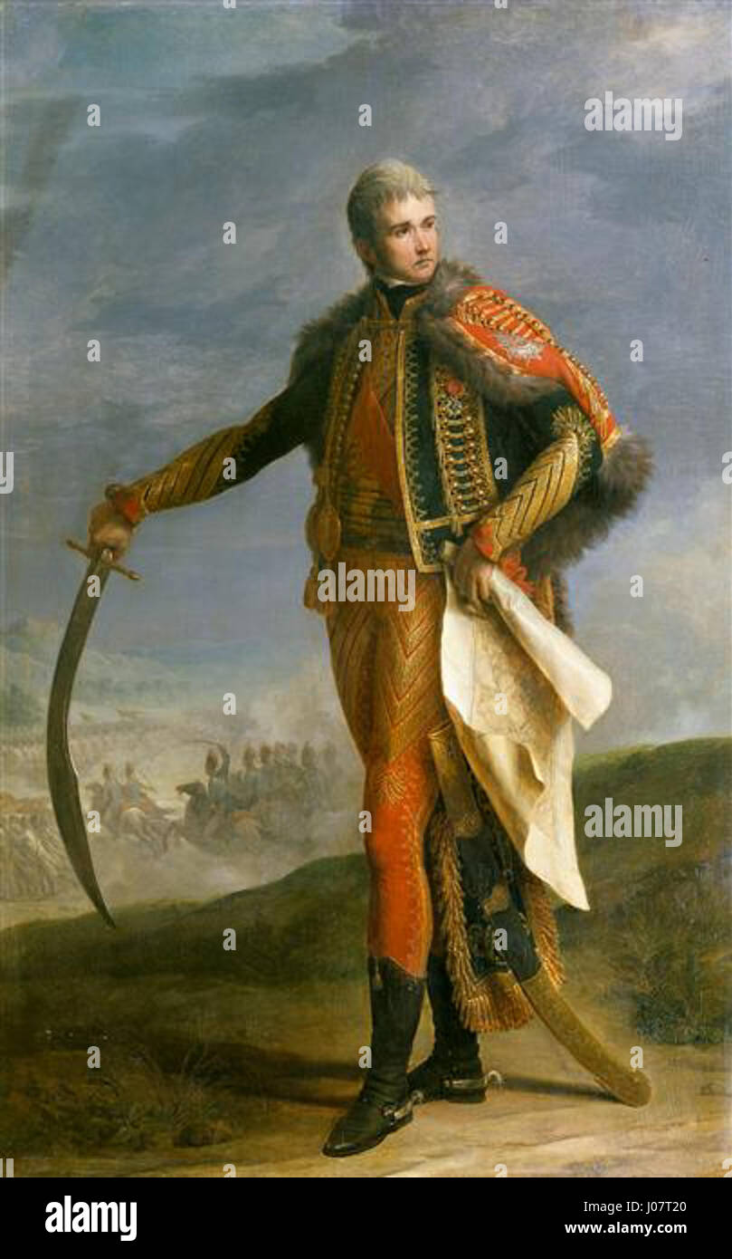 Jean Lannes, Duc de Montebello, war während der Napoleonischen Kriege ein prominenter französischer Militärführer und Marschall von Frankreich. Er spielte eine Schlüsselrolle in mehreren wichtigen Schlachten und trug zu Napoleons militärischen Erfolgen bei. Stockfoto