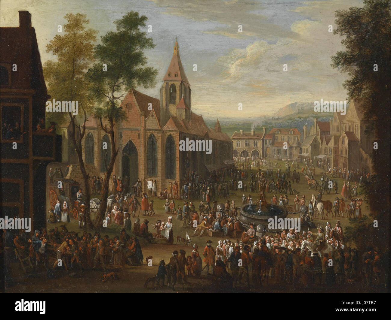 Peeter van Bredael (Attr) Fest Auf Einem Städtischen Platz Stockfoto