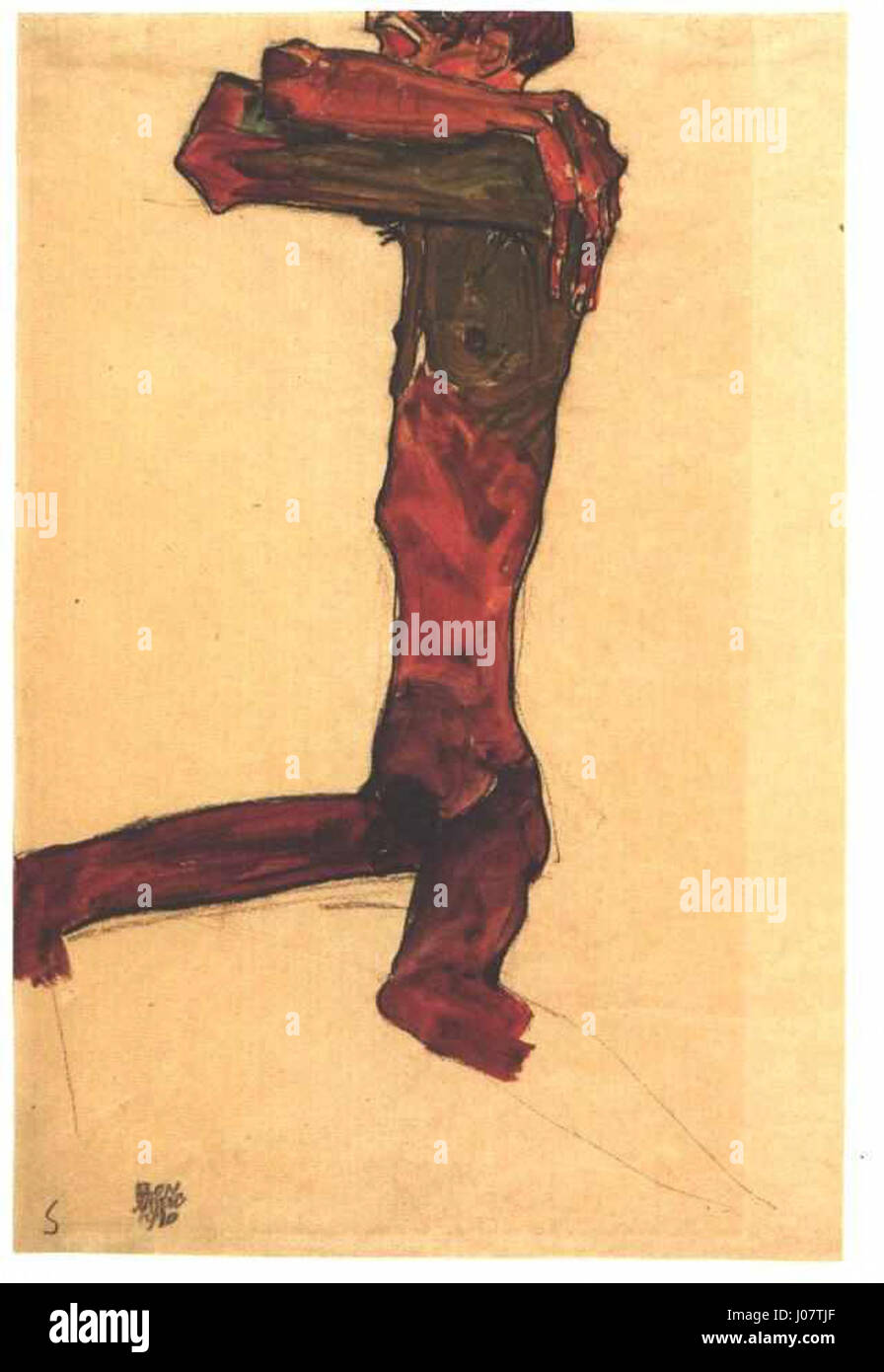Schiele - Männlicher Akt - 1910 Stockfoto