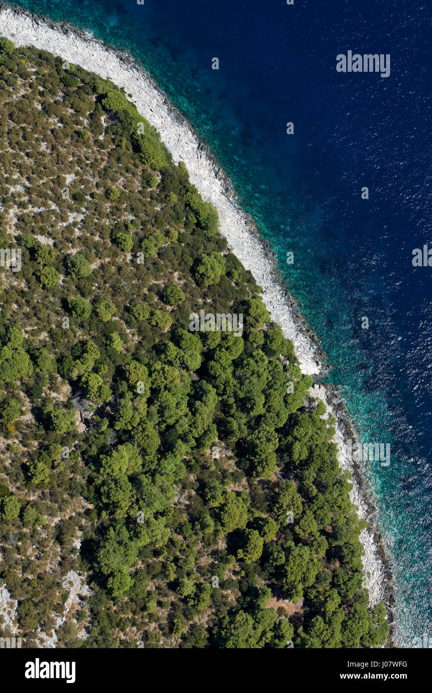 Luftaufnahme der Insel Lastovo, Kroatien Stockfoto