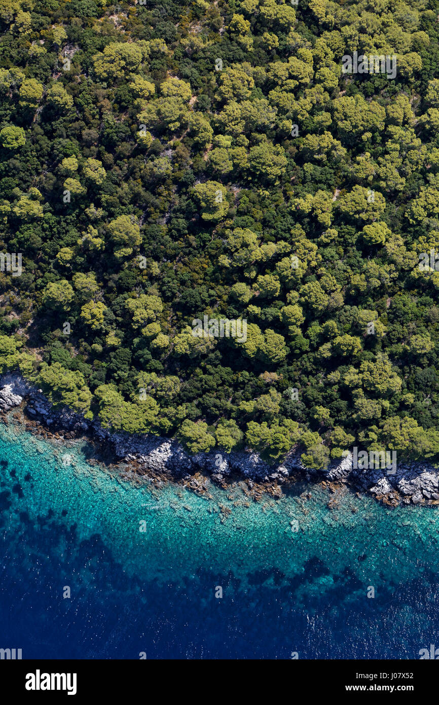 Luftaufnahme der Insel Lastovo, Kroatien Stockfoto