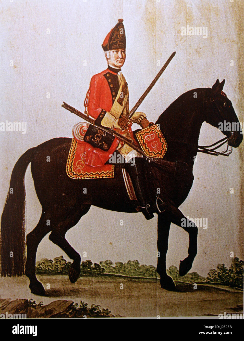 Braunschweig-Lüneburg Grenadier ein cheval Stockfoto