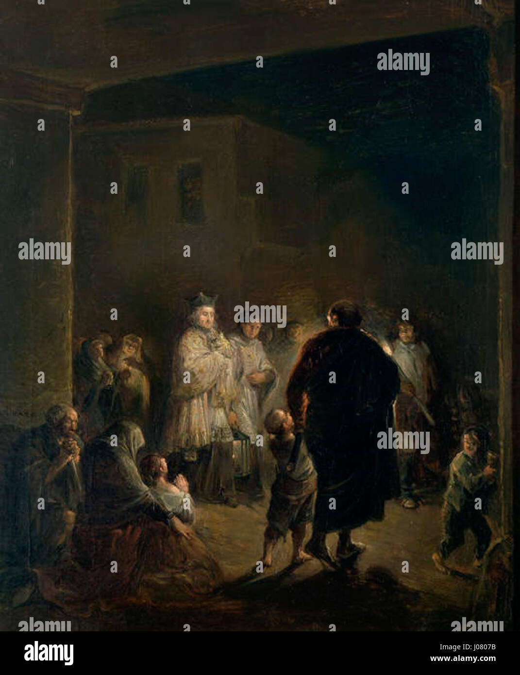 „El Vitílico“ von Francisco de Goyas zeitgenössischem Francisco Alenza ist ein Gemälde, das ein historisches oder mythologisches Thema darstellt. Der Stil des Künstlers ist bekannt für seine romantische und expressive Natur. Stockfoto