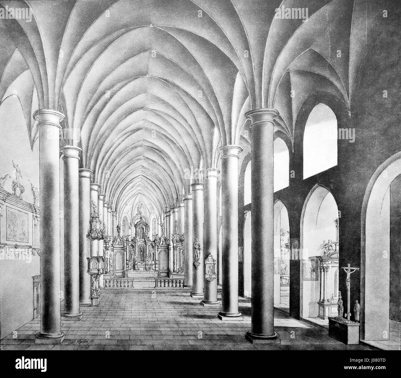 Frankfurter Dominikanerkloster 1777 Stockfoto