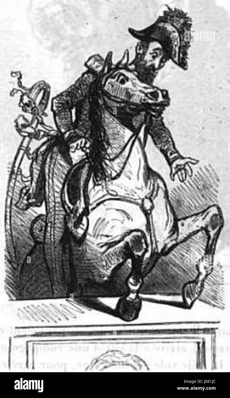 Clément Thomas, eine bemerkenswerte Figur aus dem 19. Jahrhundert, wird in einem Porträt von Cham dargestellt. Das Bild unterstreicht Thomas’ Rolle in der französischen Geschichte und zeigt seine militärischen Leistungen und persönlichen Eigenschaften durch detaillierte Gesichtszüge und Uniform. Stockfoto