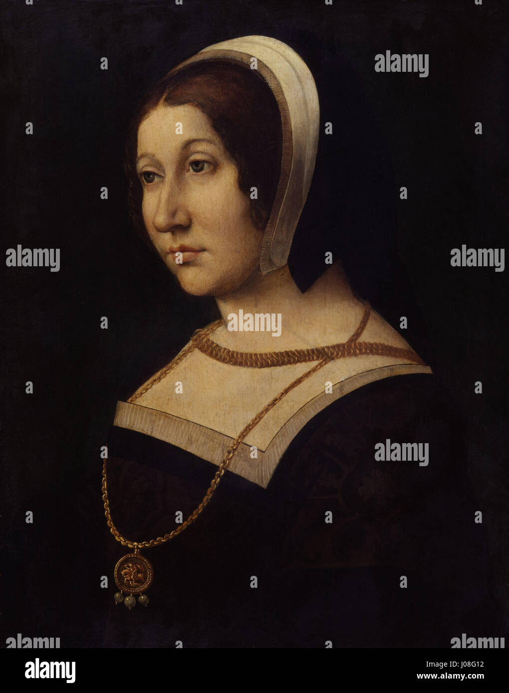 Unbekannte Frau, früher bekannt als Margaret Tudor von Jean Perréal Stockfoto