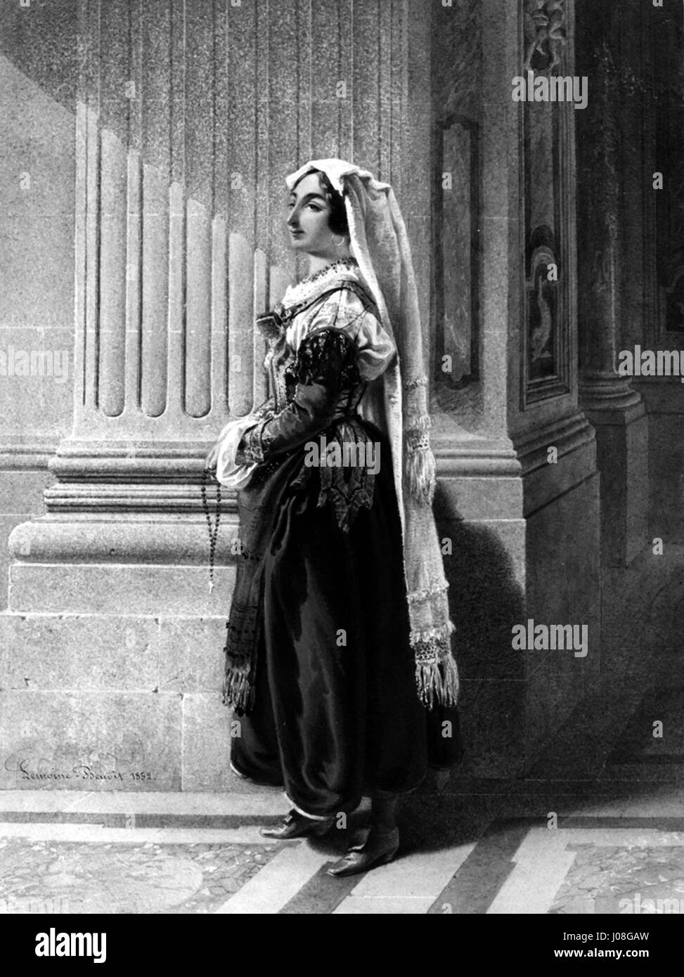 Victor-Philippe François Lemoine-Benoit - Frau im italienischen Bauer Kleid - Walters 371356 Stockfoto